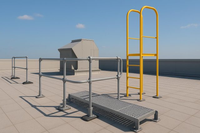 The Engineering Behind Safer Rooftop Maintenance Modern rooftop safety systems and guardrails designed for secure building maintenance