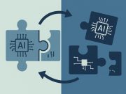 AI models are becoming interchangeable, but their skills may not be Abstract AI icons overlapping with different skill symbols, illustrating varying AI capabilities