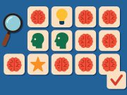 Memory game icons and digital brain graphics representing online brain training activities