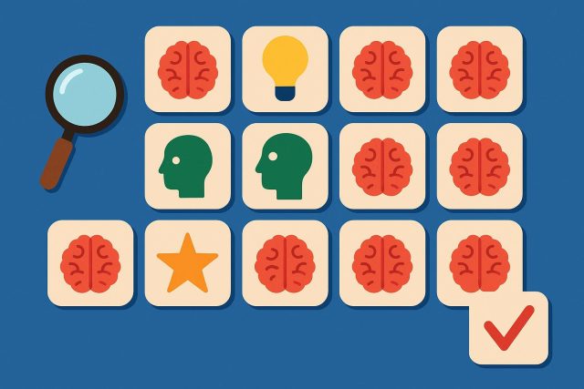 5 Free Online Memory Games That Actually Sharpen Your Mind Memory game icons and digital brain graphics representing online brain training activities