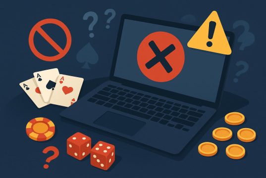 Online gaming site interface highlighting common beginner mistakes and gameplay elements