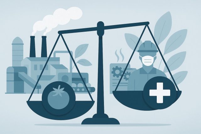 How Food Processing Plants Balance Food Safety and Worker Health Modern food processing facility with machinery and safety protocols to ensure food safety and hygiene