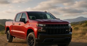 Chevrolet Silverado truck showcasing bold design and advanced features on the road