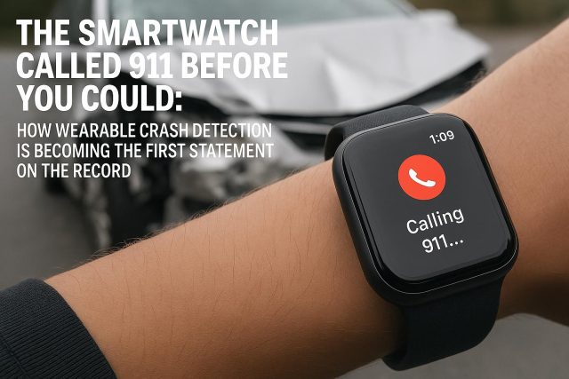 The Smartwatch Called 911 Before You Could: How Wearable Crash Detection Is Becoming the First Statement on the Record Smartwatch displaying emergency alert for crash detection and automatic 911 call notification