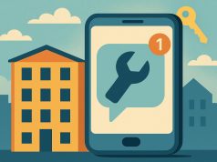 Mobile app screen showing maintenance request interface for tenants and landlords communication