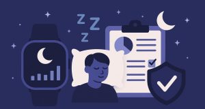 Sleep wearable device displaying tracking data and features for evaluating sleep health benefits