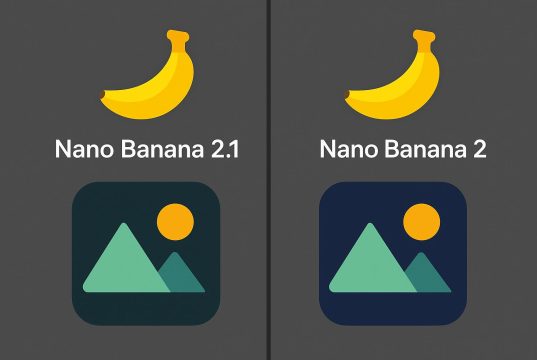 Nano Banana 2.1 and Nano Banana 2 interface comparison for advanced image editing features
