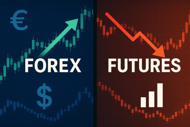 Foreign exchange and futures trading charts comparing market trends and financial data