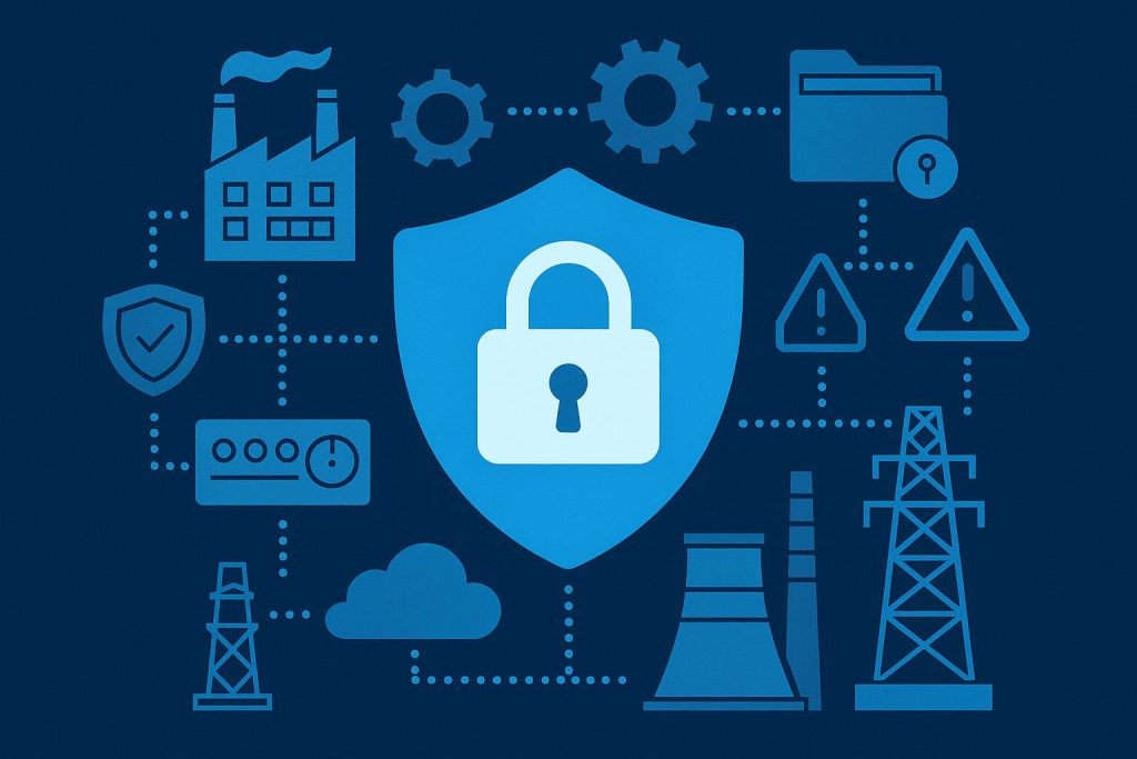Industrial network control system illustrating OT security protection in critical infrastructure