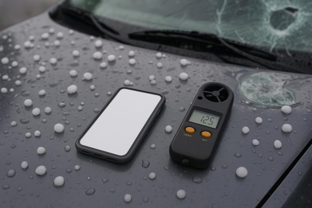 Mobile apps and smart devices detecting and repairing hailstorm damage on vehicles and property