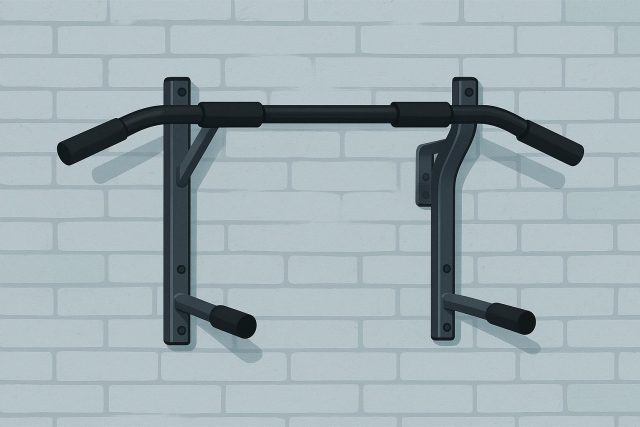 How to Safely Master the Pull-up Bar at Home Pull-up bar mounted at home with hands gripping the bar, demonstrating safe exercise technique