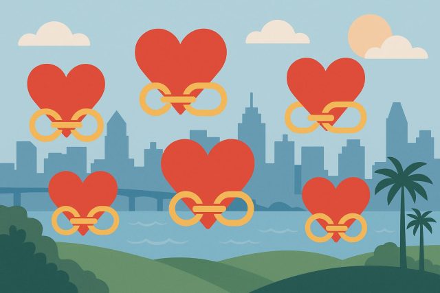 Top 5 Matchmaking Services in San Diego San Diego matchmaking services logo collage with city skyline in the background