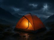 Choosing a Tent That Stays Dry and Stable in Rough Weather Waterproof tent set up securely in a rainy, windy outdoor environment for rough weather camping