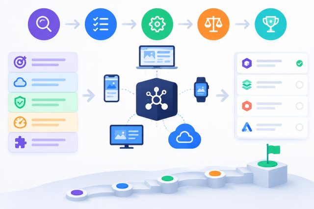 How to choose a headless CMS in 2026: a step-by-step framework Modern headless CMS dashboard with content workflow and integration tools illustrated