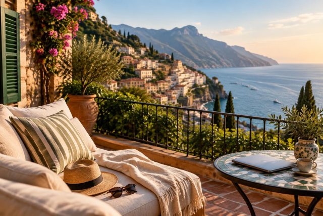 Where to Disconnect in Italy Without Giving Up Comfort and Style Luxury eco-friendly retreat nestled in the Italian countryside with modern rustic architecture