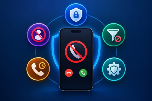 5 Key Security Features Every App to Block Blocked Calls Must Have Mobile app interface showing call blocking, security icons, and privacy protection features
