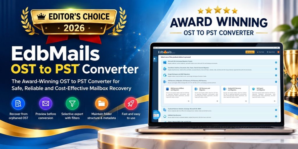 Image 1 of Best OST to PST Converter 2026 | EdbMails Review